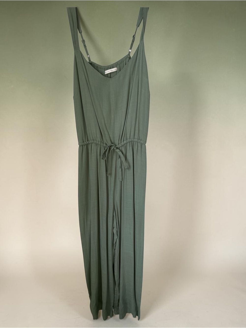 Women's Sage/Olive Green Sleeveless Jumpsuit - Size L
